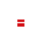 Roter Würfel mit weißer horizontaler Linie auf weißem Hintergrund