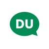 Grünes Sprechblasen-Icon mit dem Text Du