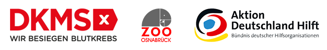 Logos von DKMS, Zoo Osnabrück und Aktion Deutschland hilft